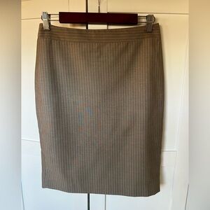 Ann Taylor Skirt Pencil Brown &Tan striped Size 2